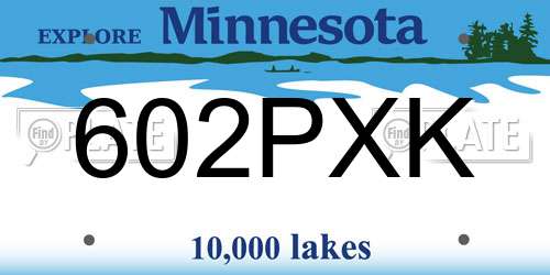 602PXK Minnesota License Plate