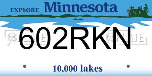 602RKN Minnesota License Plate