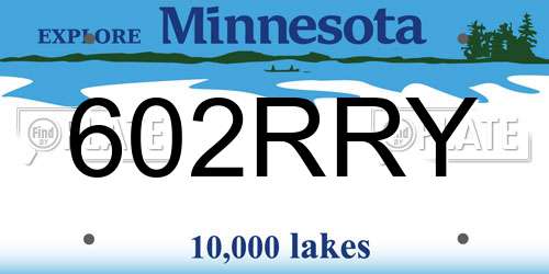 602RRY Minnesota License Plate