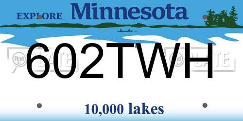 602TWH Minnesota License Plate