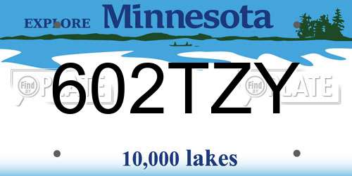 602TZY Minnesota License Plate