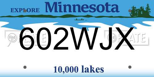 602WJX Minnesota License Plate