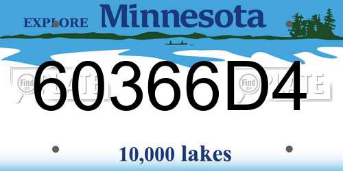 60366D4 Minnesota License Plate
