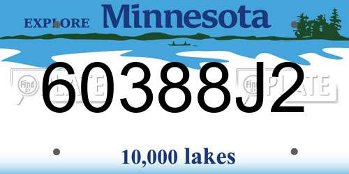 60388J2 Minnesota License Plate