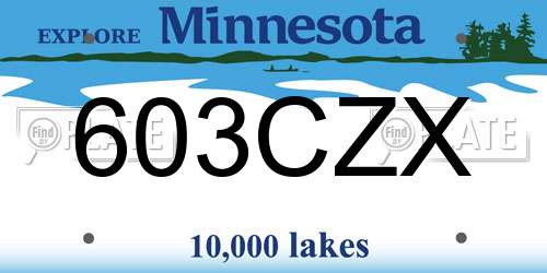 603CZX Minnesota License Plate