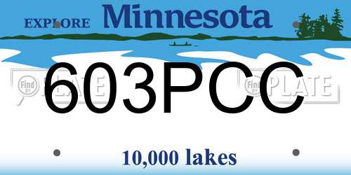 603PCC Minnesota License Plate