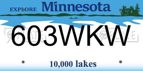 603WKW Minnesota License Plate