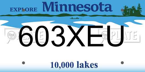 603XEU Minnesota License Plate