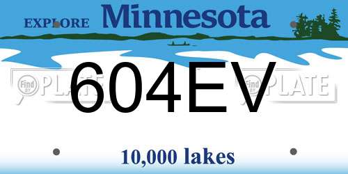 604EV Minnesota License Plate