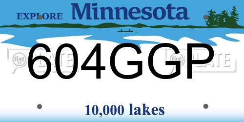 604GGP Minnesota License Plate