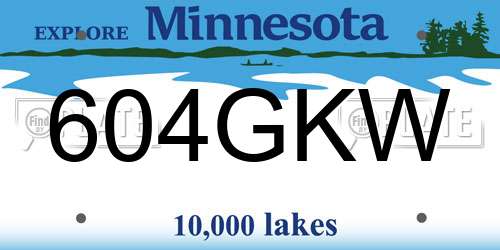 604GKW Minnesota License Plate