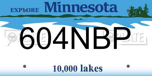 604NBP Minnesota License Plate