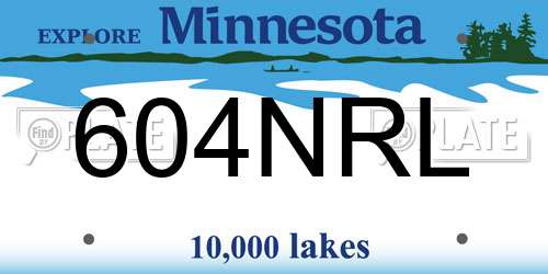 604NRL Minnesota License Plate