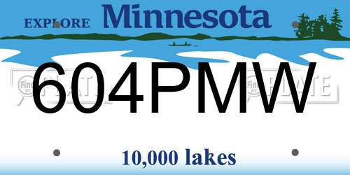604PMW Minnesota License Plate