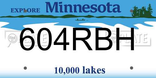 604RBH Minnesota License Plate