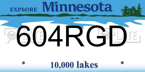 604RGD Minnesota License Plate