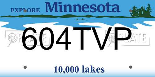 604TVP Minnesota License Plate