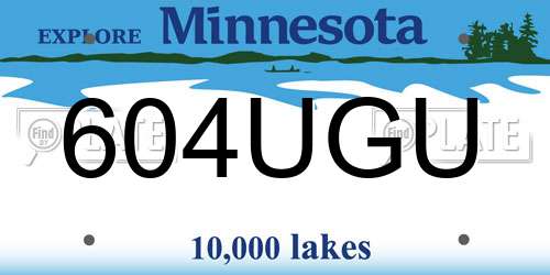 604UGU Minnesota License Plate