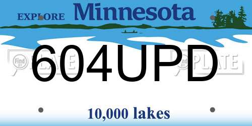 604UPD Minnesota License Plate