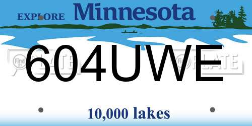604UWE Minnesota License Plate