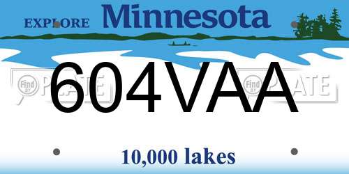 604VAA Minnesota License Plate