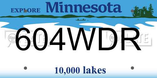 604WDR Minnesota License Plate