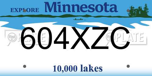 604XZC Minnesota License Plate