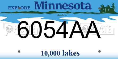 6054AA Minnesota License Plate