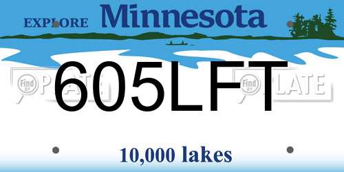 605LFT Minnesota License Plate