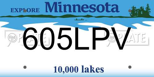 605LPV Minnesota License Plate
