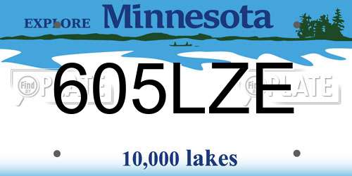 605LZE Minnesota License Plate