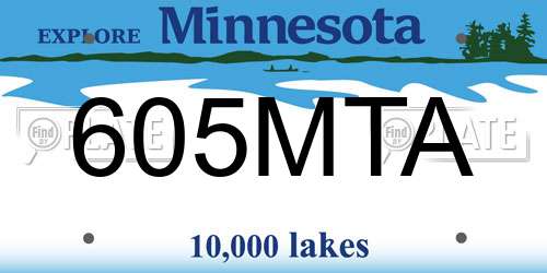 605MTA Minnesota License Plate