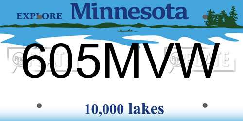 605MVW Minnesota License Plate