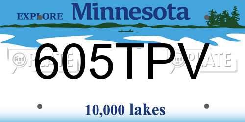 605TPV Minnesota License Plate