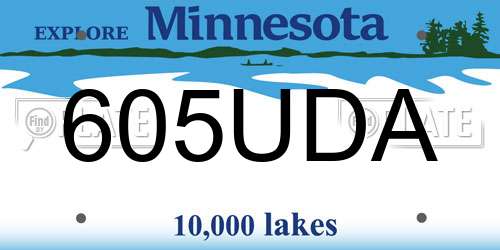605UDA Minnesota License Plate