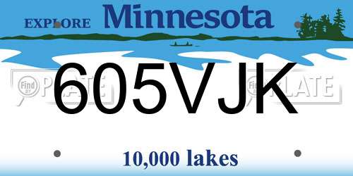 605VJK Minnesota License Plate