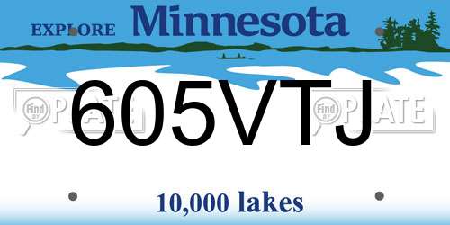 605VTJ Minnesota License Plate