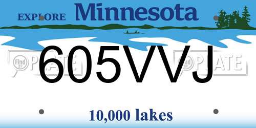 605VVJ Minnesota License Plate