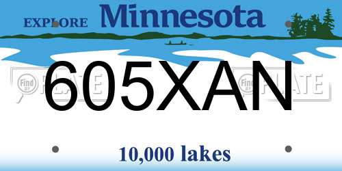 605XAN Minnesota License Plate