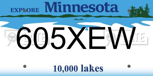 605XEW Minnesota License Plate