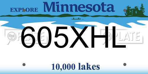 605XHL Minnesota License Plate