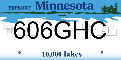 606GHC Minnesota License Plate