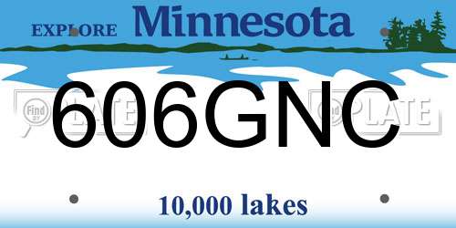 606GNC Minnesota License Plate