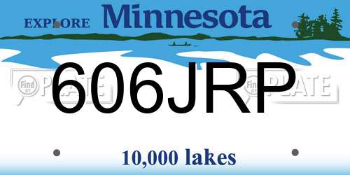 606JRP Minnesota License Plate