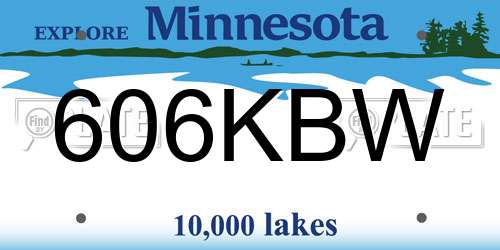 606KBW Minnesota License Plate