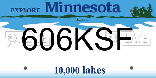 606KSF Minnesota License Plate
