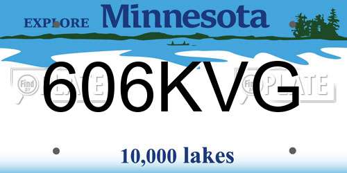 606KVG Minnesota License Plate