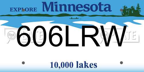 606LRW Minnesota License Plate
