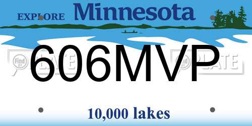 606MVP Minnesota License Plate