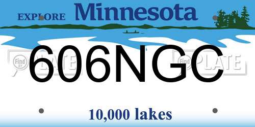606NGC Minnesota License Plate